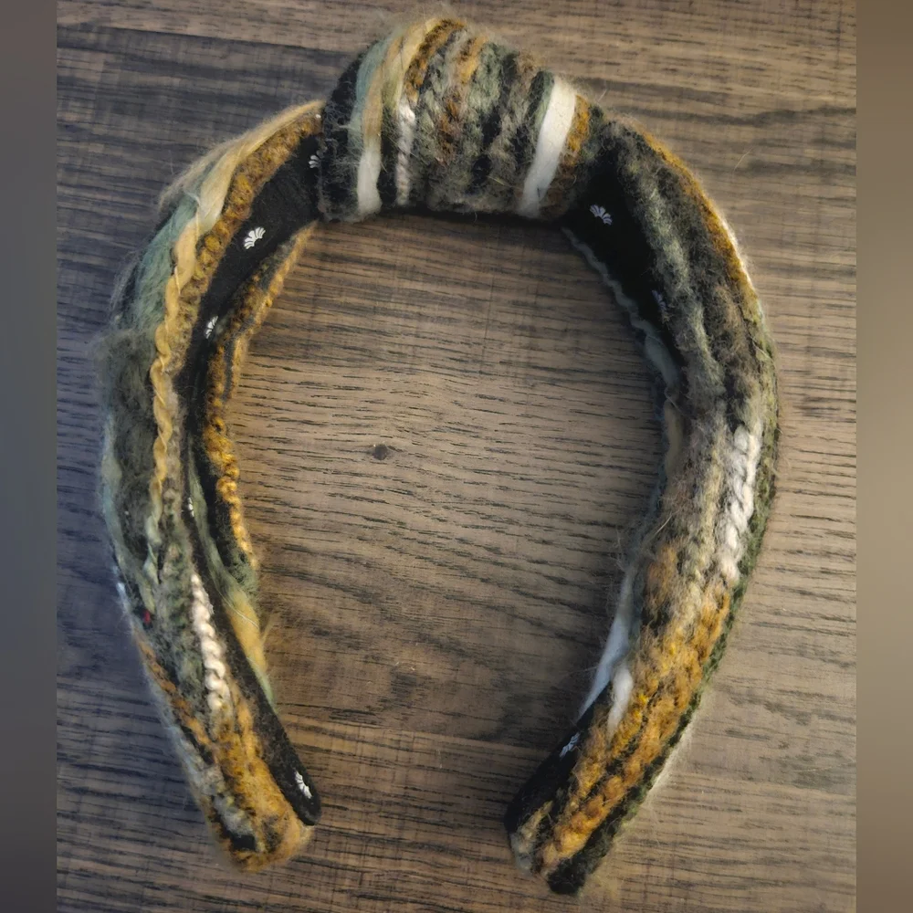 Lele Sadoughi Yarn Knotted Headband Brown, Green, Tan Shades